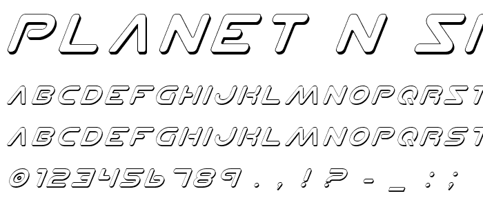 Planet N Shadow Italic font